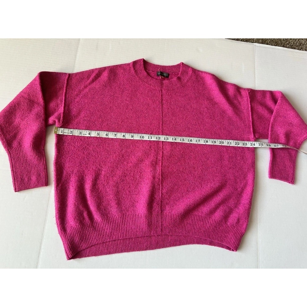 Vince Camuto Womens Pink Heathered Crewneck Seam Front Pullover Sweater Size M - Picture 5 of 10